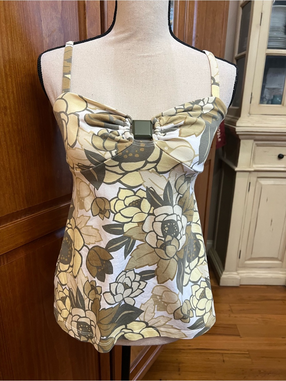Tommy Bahama Floral Spaghetti-Strap Camisole in Sage and Cream